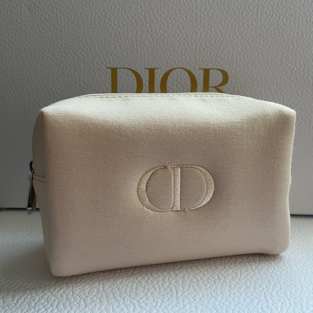 NEW DIOR Beige Cosmetic Bag